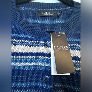 Ralph Lauren blue striped sweater/ size M / great condition